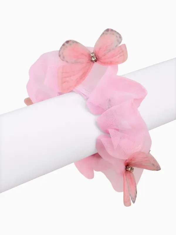 Резинка для волос &laquo;Бабочки&raquo; розовая, Коты аристократы