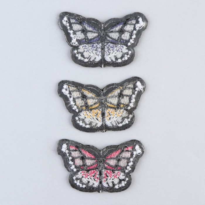 Термонаклейки на одежду &laquo;Бабочки&raquo;, 3 шт.