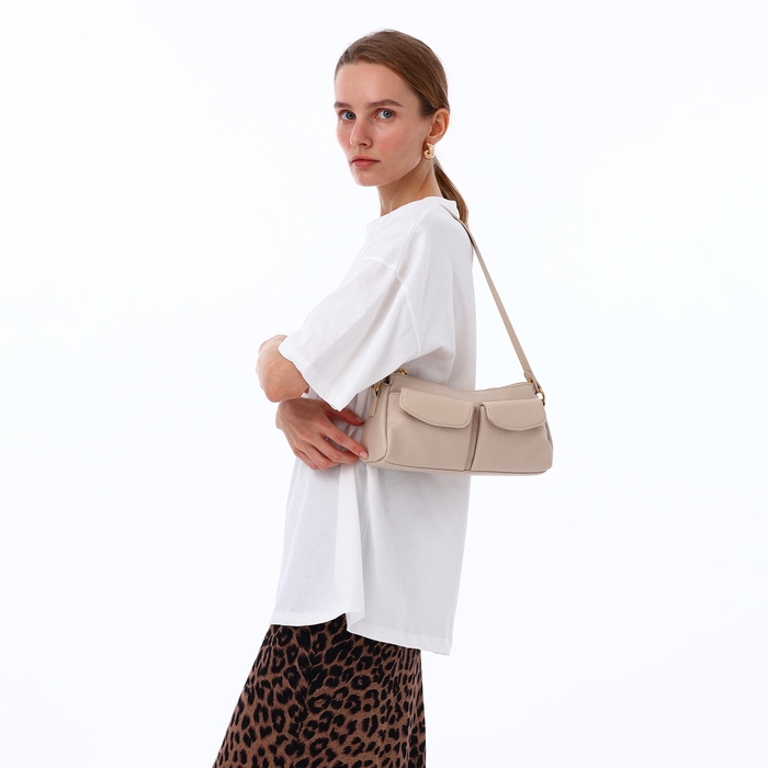 Сумка женская TEXTURA, средний размер, цвет бежевый