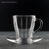 Чайный стеклянный набор &laquo;Грация&raquo;, 12 предметов: кружка 250 мл, 6 шт, блюдце, 6 шт