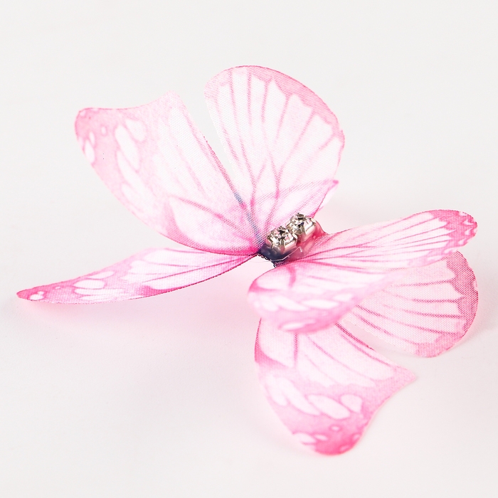 Декор для творчества &laquo;Бабочка&raquo;, двухслойный, набор 12 шт., размер 1 шт. &mdash; 5 &times; 4 см, цвет розовый