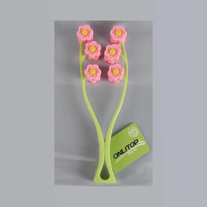 Массажёр для лица &laquo;Букет&raquo;, 22,5 &times; 6,5 &times; 3,5 см, 12 роликов, цвет МИКС