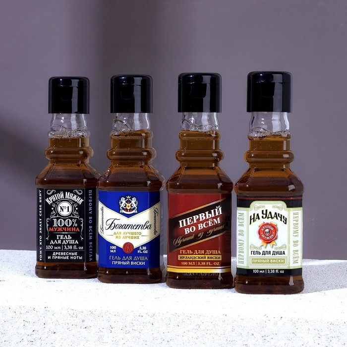 Гель для душа во флаконе виски &laquo;Богатства!&raquo;, 100 мл, аромат пряного виски, Новый Год