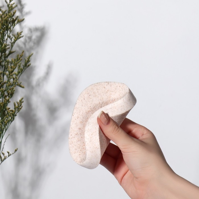 Спонж для умывания &laquo;Умывашка&raquo;, 11 &times; 8,7 &times; 2 см, цвет бежевый