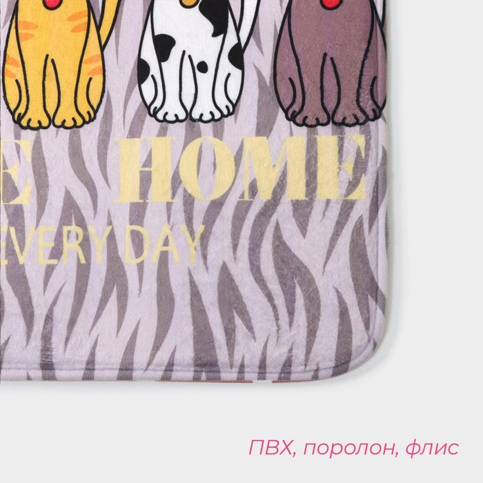 Коврик для ванной и туалета Доляна &laquo;Кошки&raquo;, 40&times;60 см