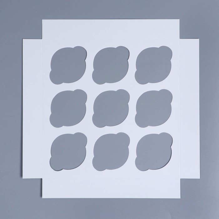 Коробка складная на 9 капкейков с окном &laquo;Счастливого Нового года&raquo;, 25 х 25 х 10 см, Новый год