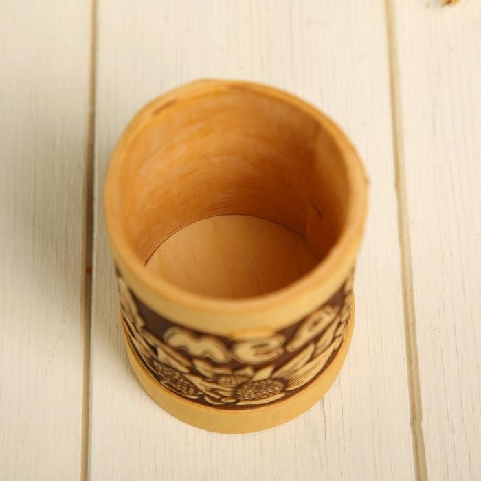 Туес &laquo;Цветочный&raquo;, мёд, 6&times;9,5 см, береста