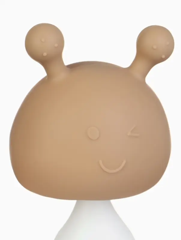 Прорезыватель силиконовый для зубов с погремушкой 3 в 1 M&B &laquo;Зайка&raquo;, бежевый