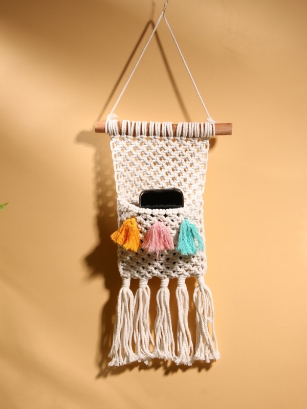 Кармашек текстильный, подвесной 22х50 см, белый