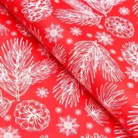 Бумага упаковочная &laquo;Снегири&raquo;, глянец, двусторонняя, 80 г/м&sup2; , 70&times;100 см