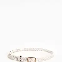 Ремень жен 03-01-01-01, Июнь2501, 1,8*0,3*110 см, без винта, пряж золото, 1 прокол, белый