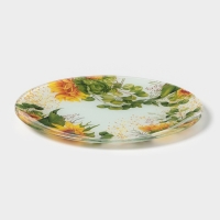 Тарелка обеденная &laquo;Подсолнухи&raquo;, d=25 см, стекло, рисунок