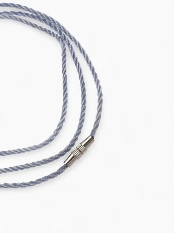 Шнурок гайтан 60 см d=2 мм, цвет серебряный, винтовой замок серебро