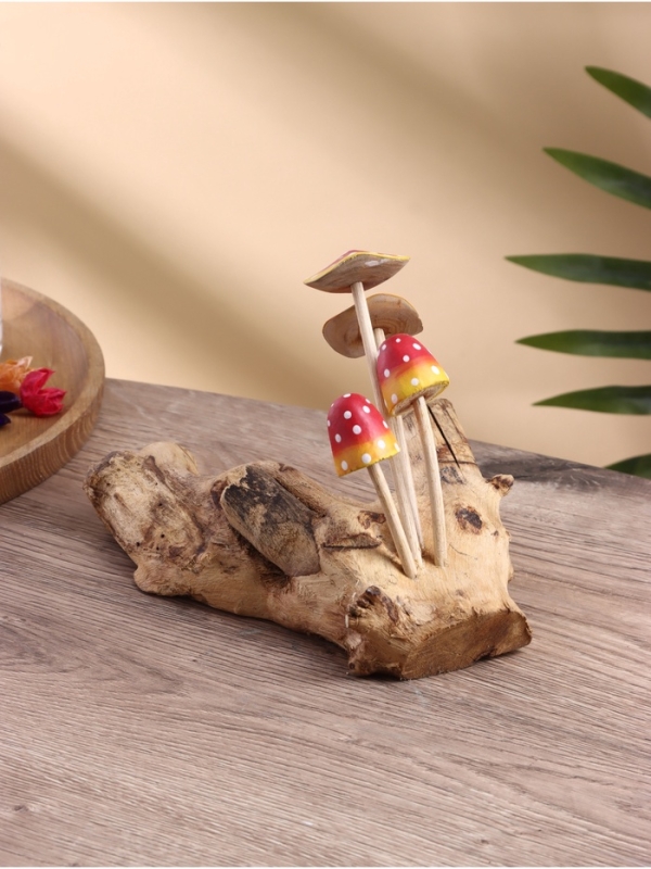 Сувенир "Коряга с грибочками" дерево Албезия, 30х10х17 см