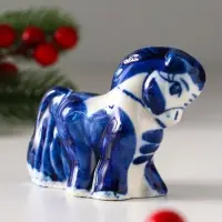 Сувенир "Лошадь Красотка", 9х5см, гжель