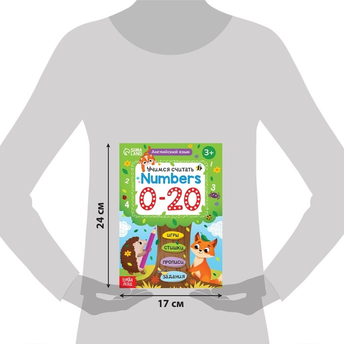 Книга обучающая &laquo;Английский язык. Учимся считать&raquo;, 36 стр., 3+