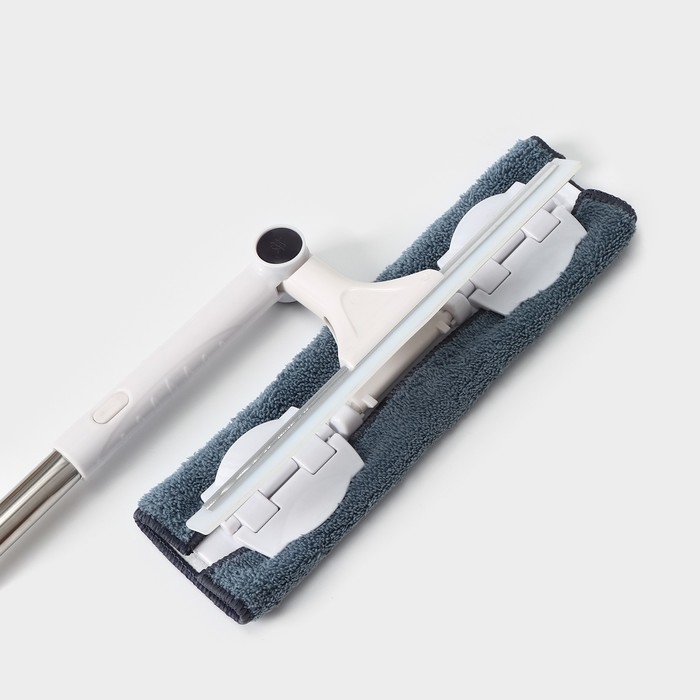 Окномойка бабочка Raccoon, стальная телескопическая ручка, микрофибра, поворот на 180&deg;, 27&times;7&times;114(137) см