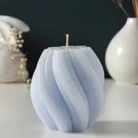 Свеча-цилиндр 9х8 см, 220 гр, с нарезкой, лаванда