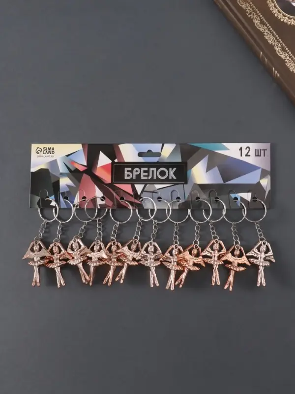 Брелок пластик под металл "Балерина-ангел" 4,5х3х1 см