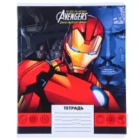 Тетрадь в линейку 24 листа, 5 видов МИКС, обложка мелованная бумага, &laquo;Мстители&raquo;
