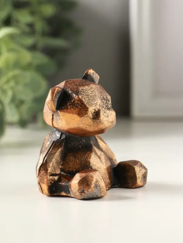 Статуэтка "Мишка геометрический", 6х6х5 см, винтажная бронза
