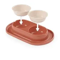 Миска для животных "Эффи" 0,3л двойная (на подставке) ALTA (уп.9)ф