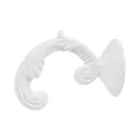 Крючок для штор ТУНДРА KS002, однорожковый, цвет белый, 2 шт