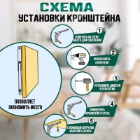 Кронштейн складной для столов и полок ТУНДРА, F001 , 2 шт., длина 200 мм., нержавеющая сталь   97039