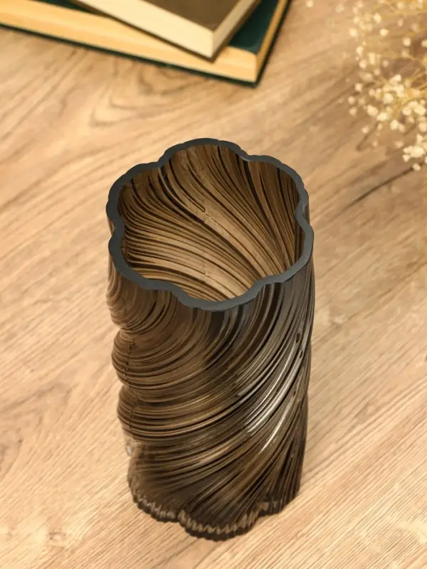 Ваза стекло настольная "Бриджит" 24х11 см, серый