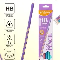 Карандаш чернографитный НВ , Пастель, корпус треугольный МИКС