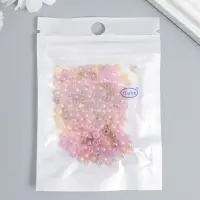 Бисер стекло 6/0 "Карамельно-розовый меланж" 10 гр