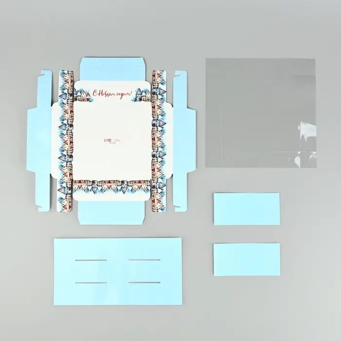 Коробка под 9 конфет с ячейками &laquo;Новогодний городок&raquo;, 14.5 х 14.5 х 3 см