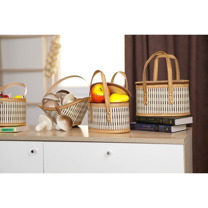 Корзина для хранения Доляна Nature, 24&times;14,5&times;14,5 см, бамбук