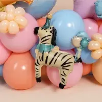 Воздушный шар фольгированный 15" &laquo;Зебра в колпачке&raquo;, 5 шт., под воздух