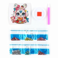 Алмазная мозаика наклейка для детей &laquo;Милый Зайка&raquo;, 9 х 9 см, набор для творчества