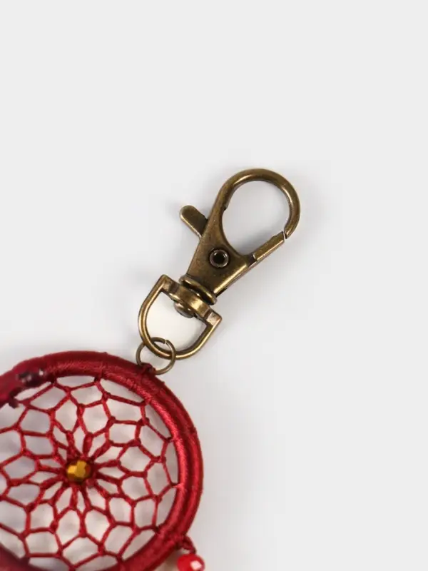 Брелок ловец снов, 17 см, бордовый