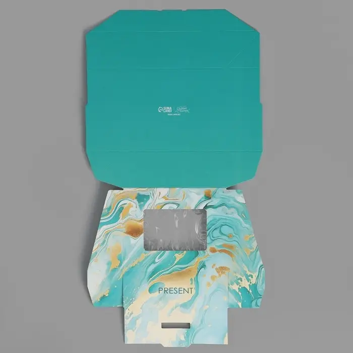 Кондитерская упаковка, коробка с ламинацией &laquo;Мрамор&raquo;, 10 х 8 х 3.5 см