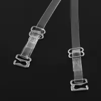 Лямки для бюстгальтера, силиконовые, фурнитура металл, 0.5 см, 37 см, пара, прозрачные