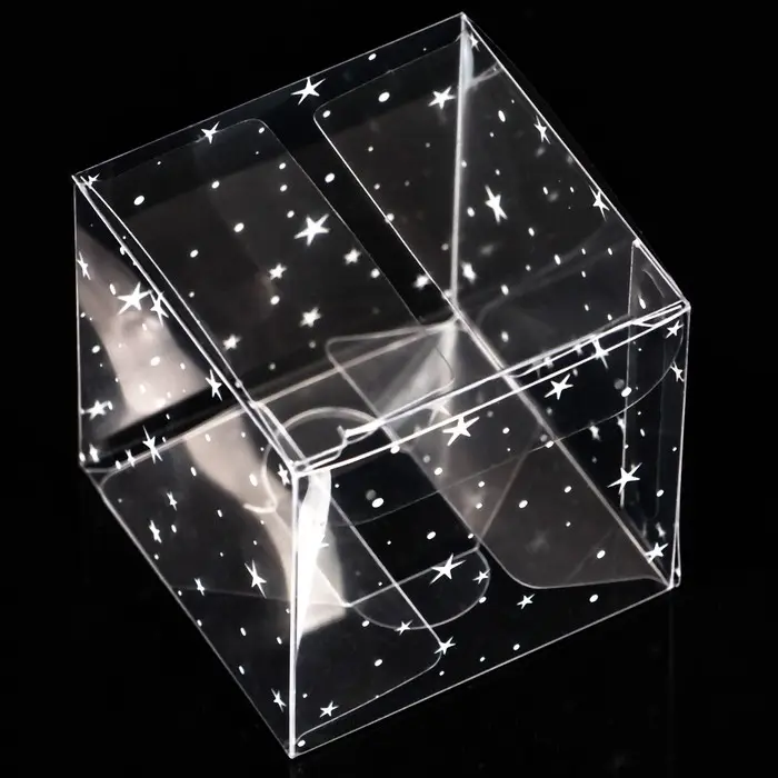 Складная прозрачная коробка из PVC, для упаковки подарков, &laquo;Звёздный горошек&raquo;, 5&times;5&times;5 см