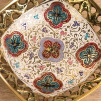 Блюдо сервировочное на ножке "Клевер" латунь 10х10х4 см