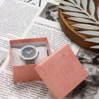Коробка для часов, цвет розовая, вставка белая 9х8,5х5
