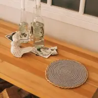 Салфетка сервировочная на стол Доляна &laquo;Мэг&raquo;, 25&times;25 см, цвет голубой