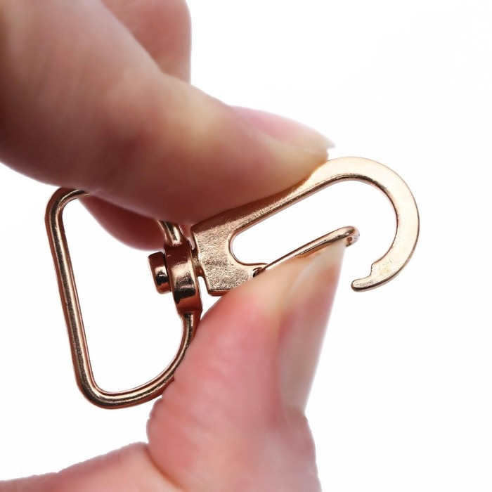 Карабин металлический, 36 &times; 24 мм / 20 &times; 2 мм, 5 шт, цвет золотой