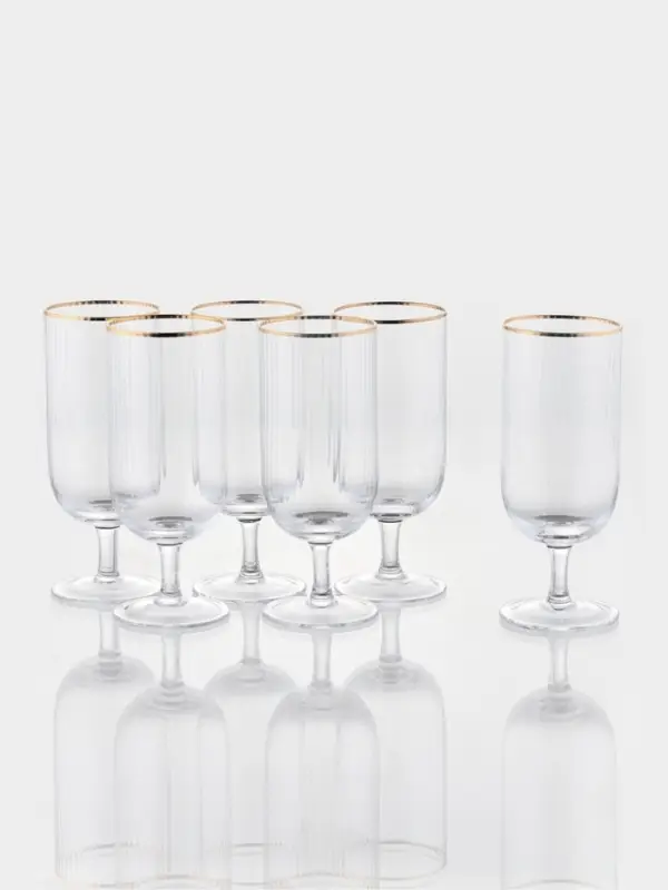 Набор бокалов для пива "Руно" на ножке, 390 мл, 6 шт, р-р 1й шт 17,5х7 см