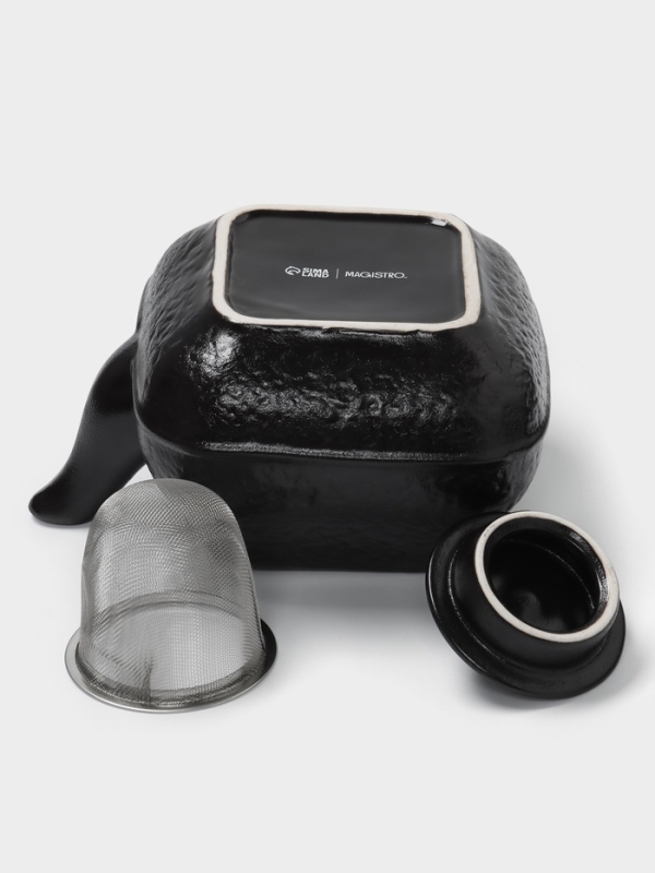 Чайник заварочный с ситом 0,85 л, Magistro Black Swan, черный