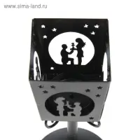 Подсвечник металл 1 свеча "Предложение" черный 24х9х9 см