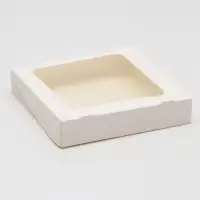 Контейнер на вынос, с окном, белый, упаковка, 20 х 20 х 4 см