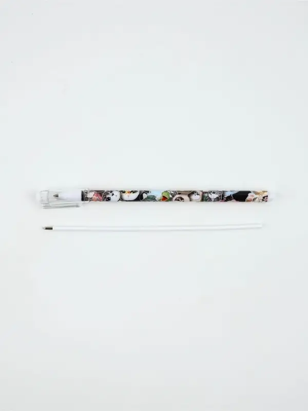 Ручка пластик с колпачком "Мемные коты", синяя паста, шариковая 0,5 мм