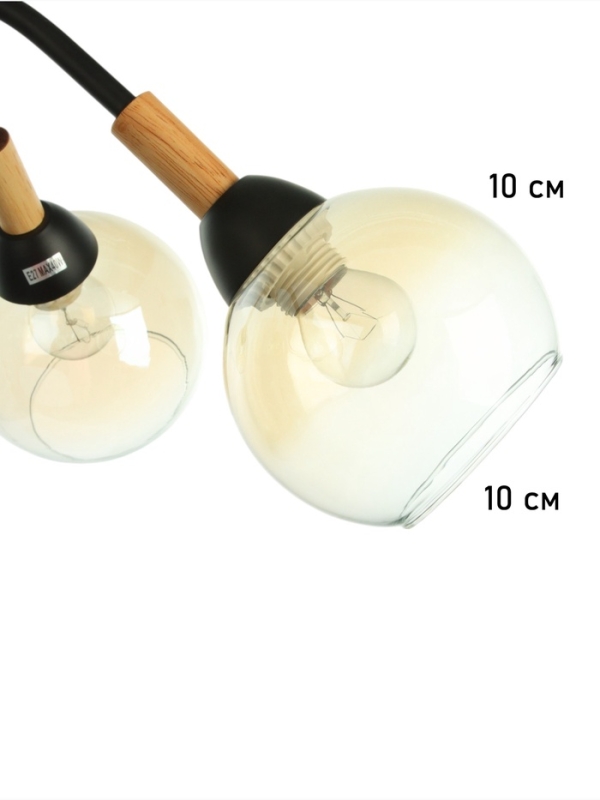 Люстра "Гундер" 5хЕ27 40Вт черный 57х57х25 см