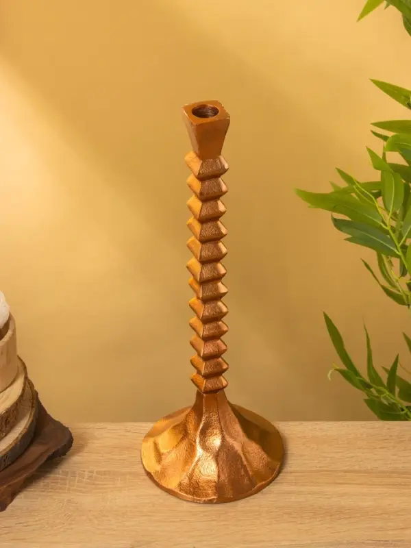 Подсвечник "Спираль" алюминий 14х14х38 см